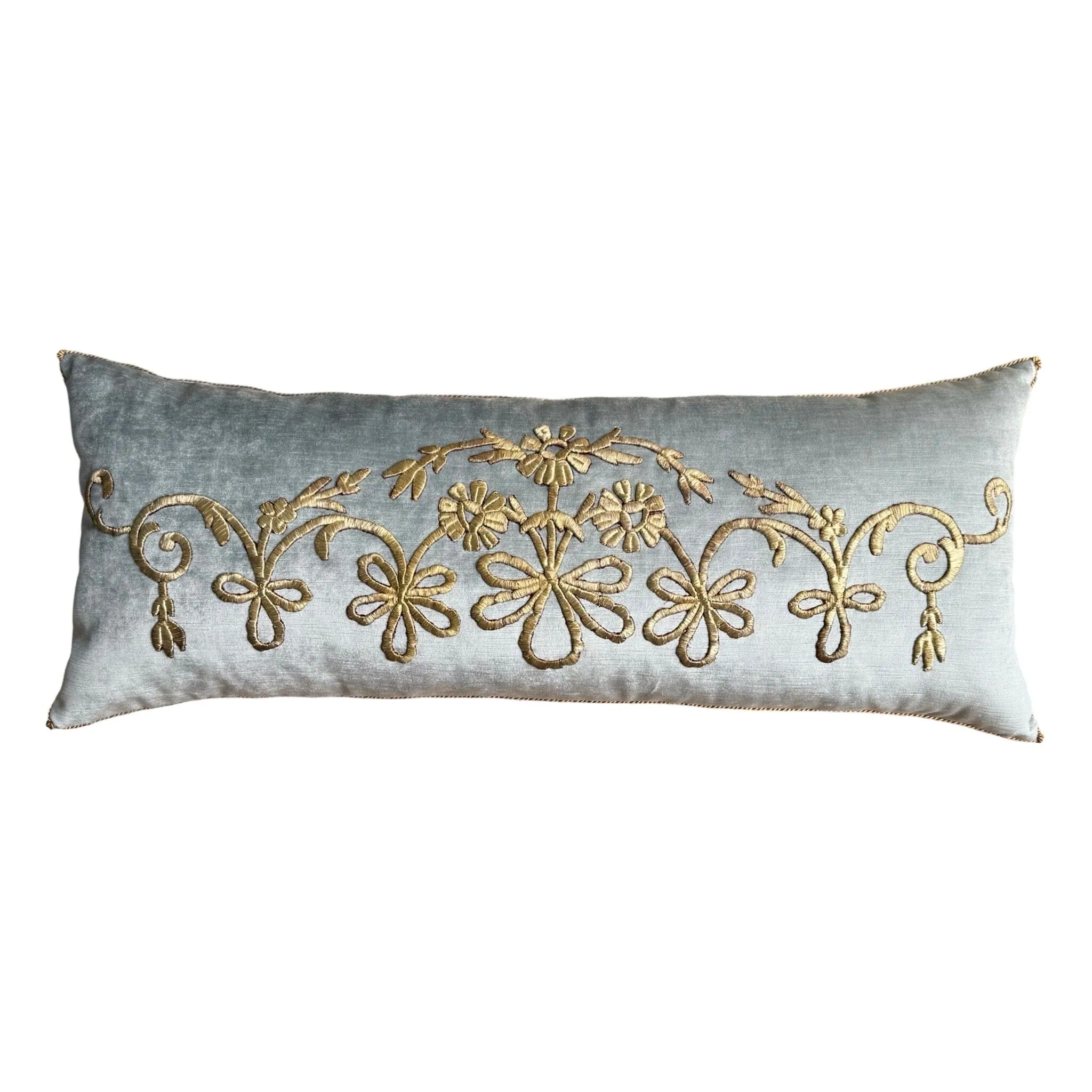 Antique Ottoman Empire Raised Gold Metallic Embroidery (#E080924 | 14.5 x 36")