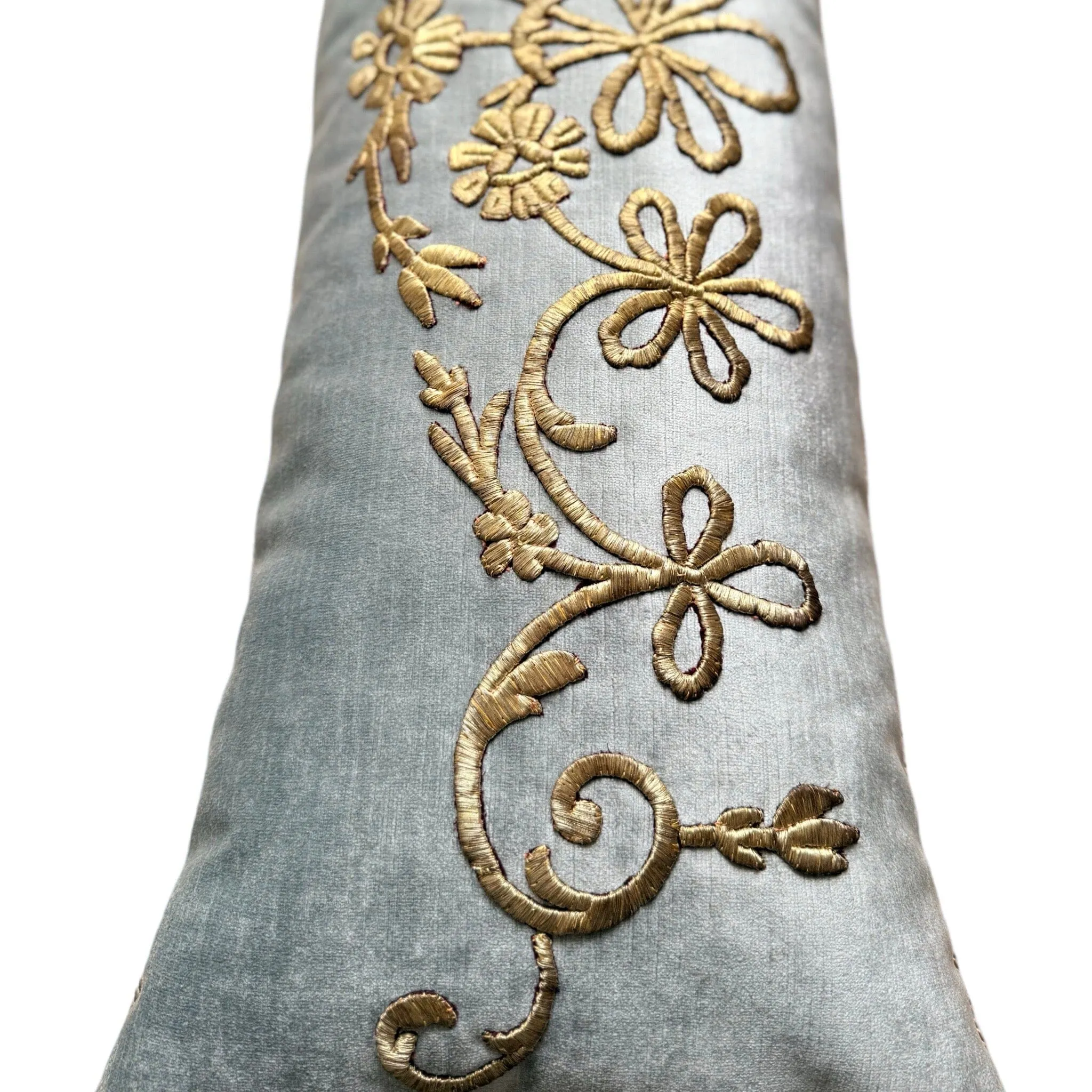 Antique Ottoman Empire Raised Gold Metallic Embroidery (#E080924 | 14.5 x 36")