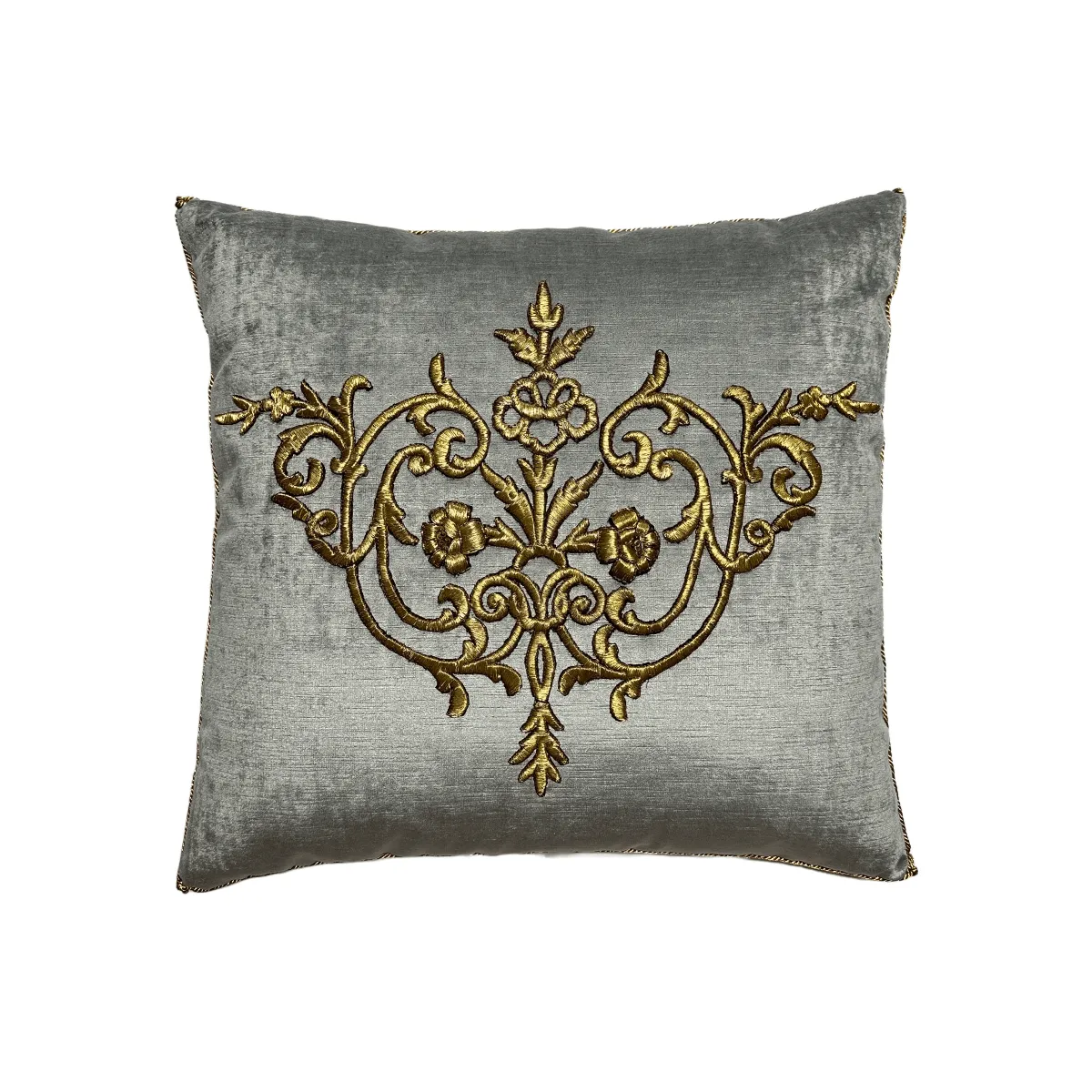 Antique Ottoman Empire Raised Gold Metallic Embroidery (#E091122 | 21 x 22")