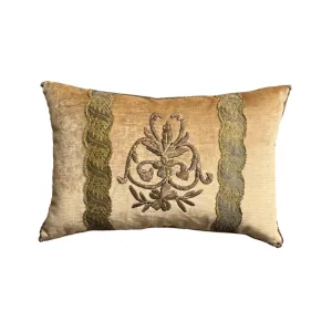 Antique Ottoman Empire Raised Gold Metallic Embroidery (#E092124A&B | 12 x 18"