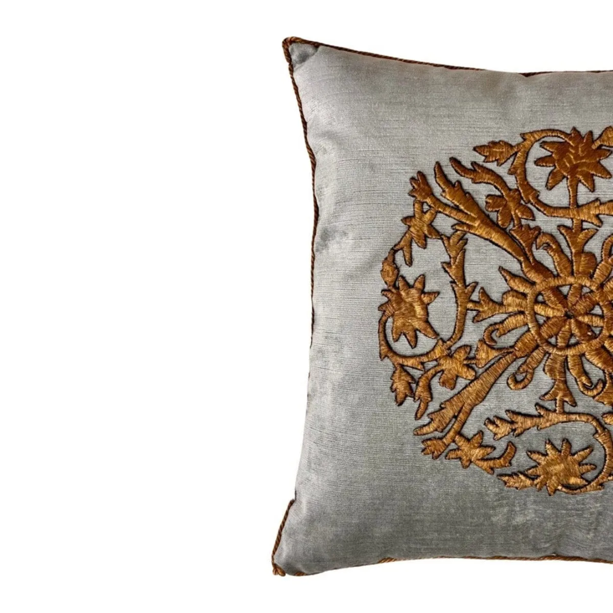 Antique Ottoman Empire Raised Gold Metallic Embroidery (#E103022 | 15 1/2 x 15 1/2")