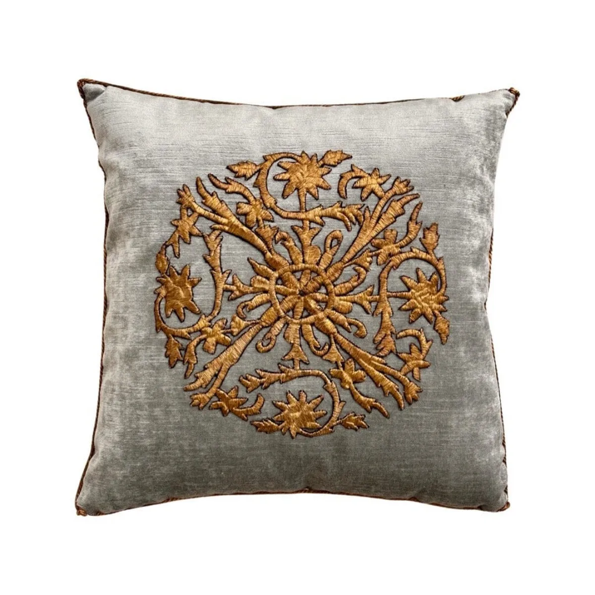 Antique Ottoman Empire Raised Gold Metallic Embroidery (#E103022 | 15 1/2 x 15 1/2")