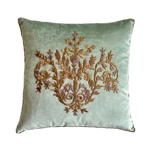 Antique Ottoman Empire Raised Silver and Gold Metallic Embroidery (#E050524A&B | 21 x 21")