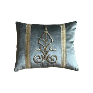 Antique Ottoman Empire Raised Silver Metallic Embroidery (#E060924A&B | 14.5 x 18″)