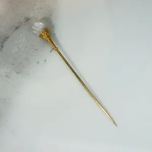 Baroque Pearl in Gold Torch Stick Pin