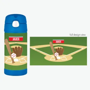 Baseball Fan Personalized Thermos Bottle