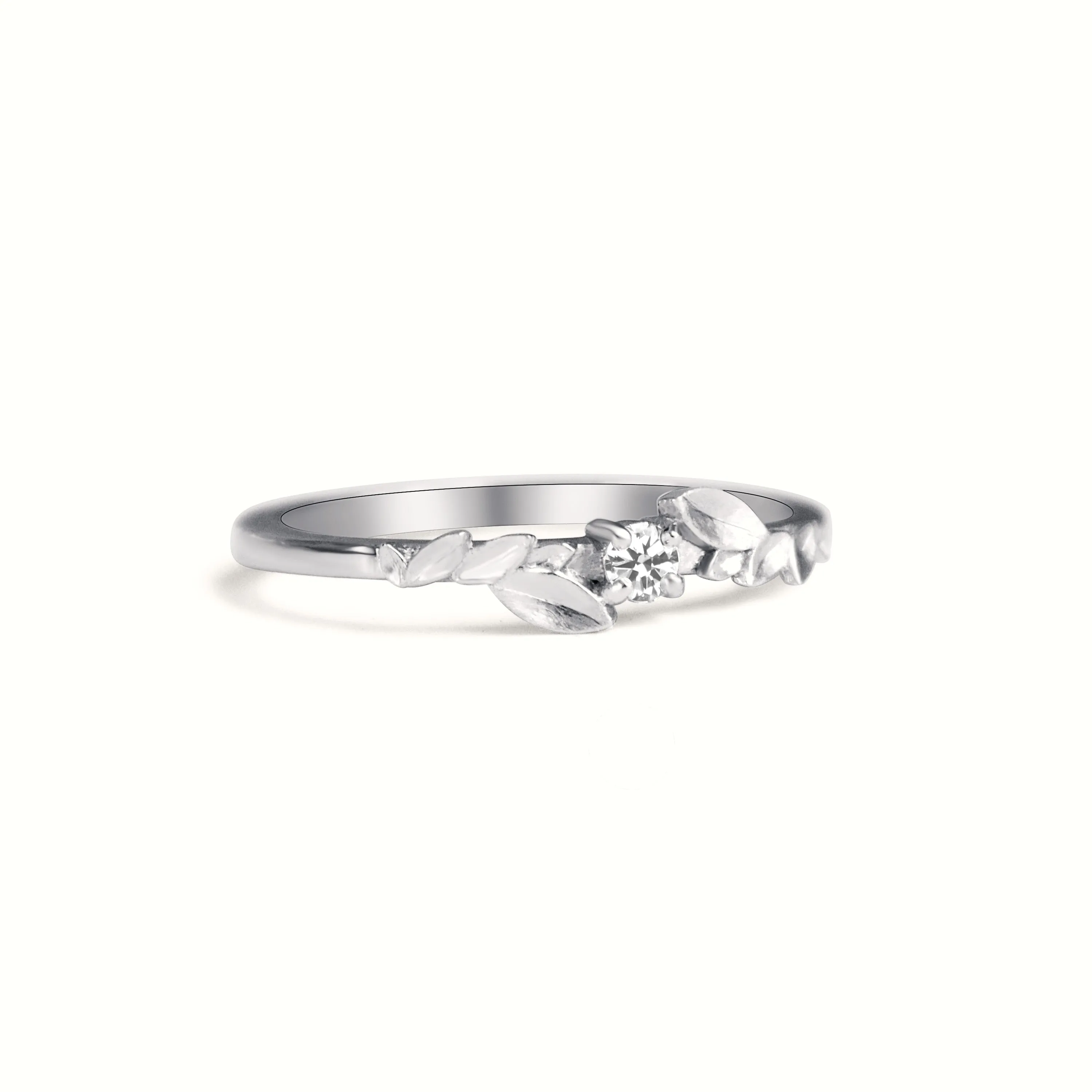 Bay Leaf Stackable Diamond Band