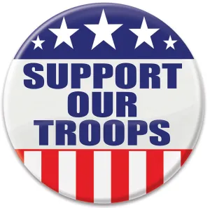 Beistle Support Our Troops Button - Party Supply Decoration for Patriotic