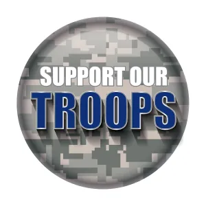 Beistle Support Our Troops Button - Party Supply Decoration for Patriotic