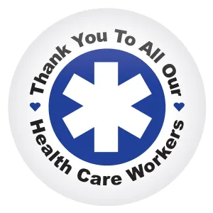 Beistle Thank You To All Our Health Care Workers Button - Party Supply Decoration for Patriotic