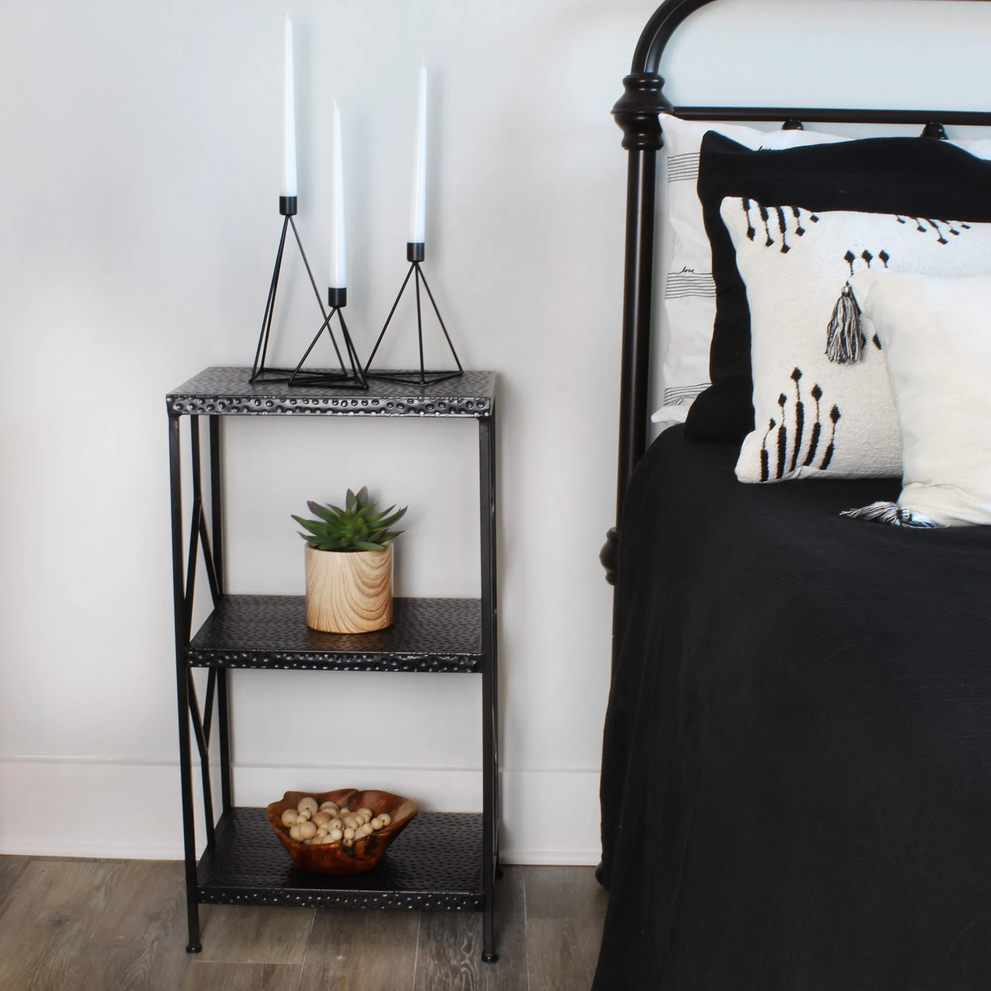 Black Geometric Candlestick Holders (Case of 24)