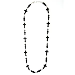 Black onyx cross necklace