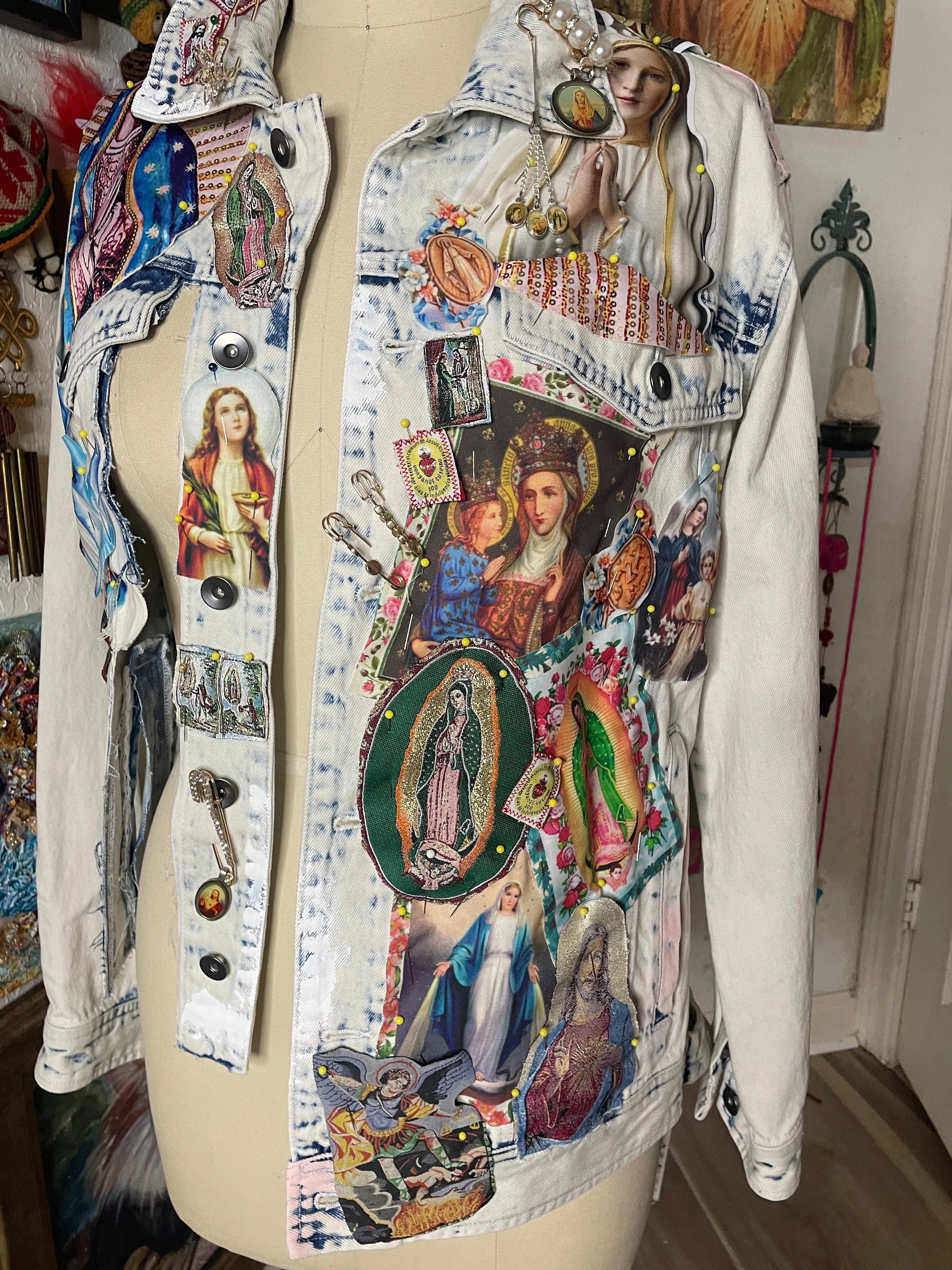 Blessed all over Denim Jacket