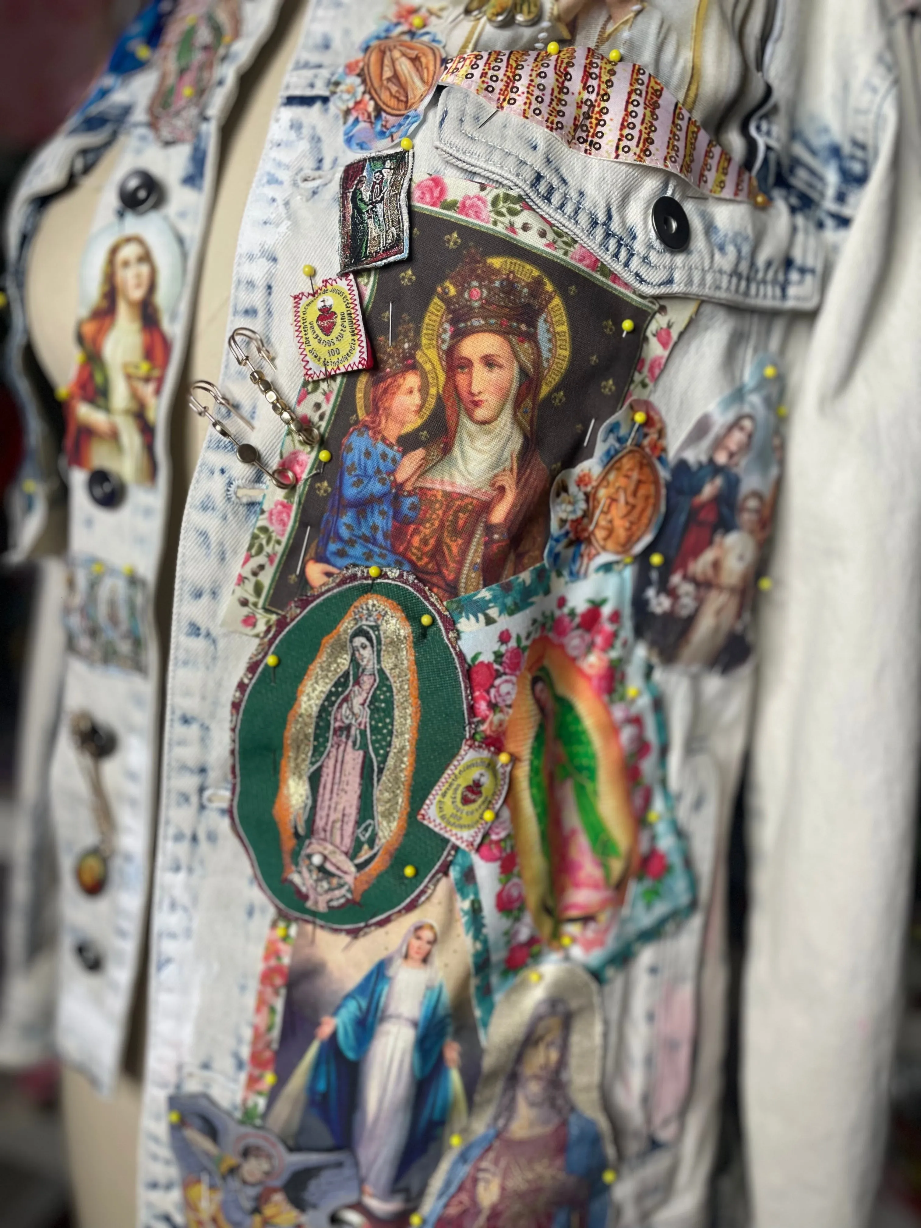Blessed all over Denim Jacket