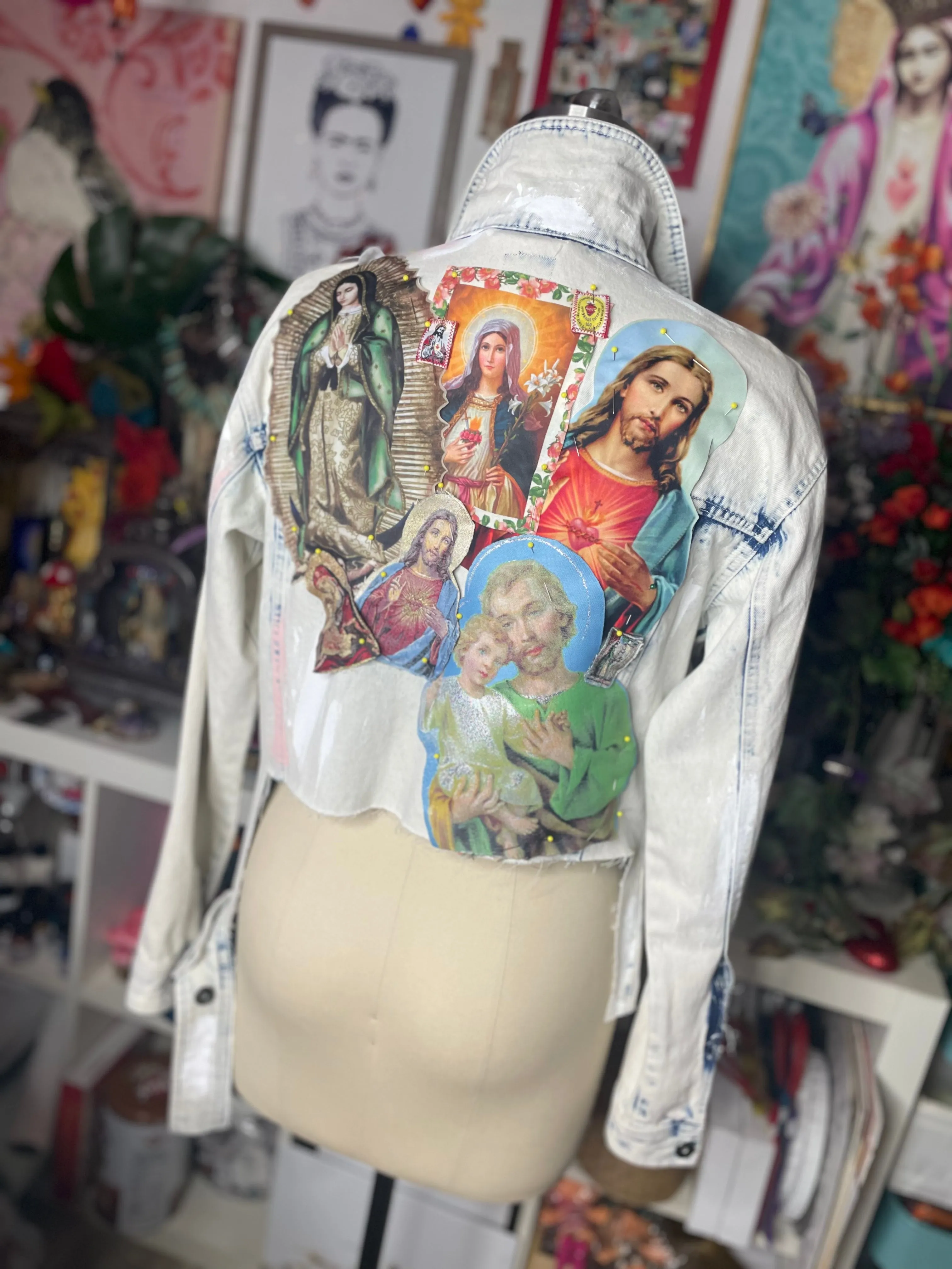 Blessed all over Denim Jacket