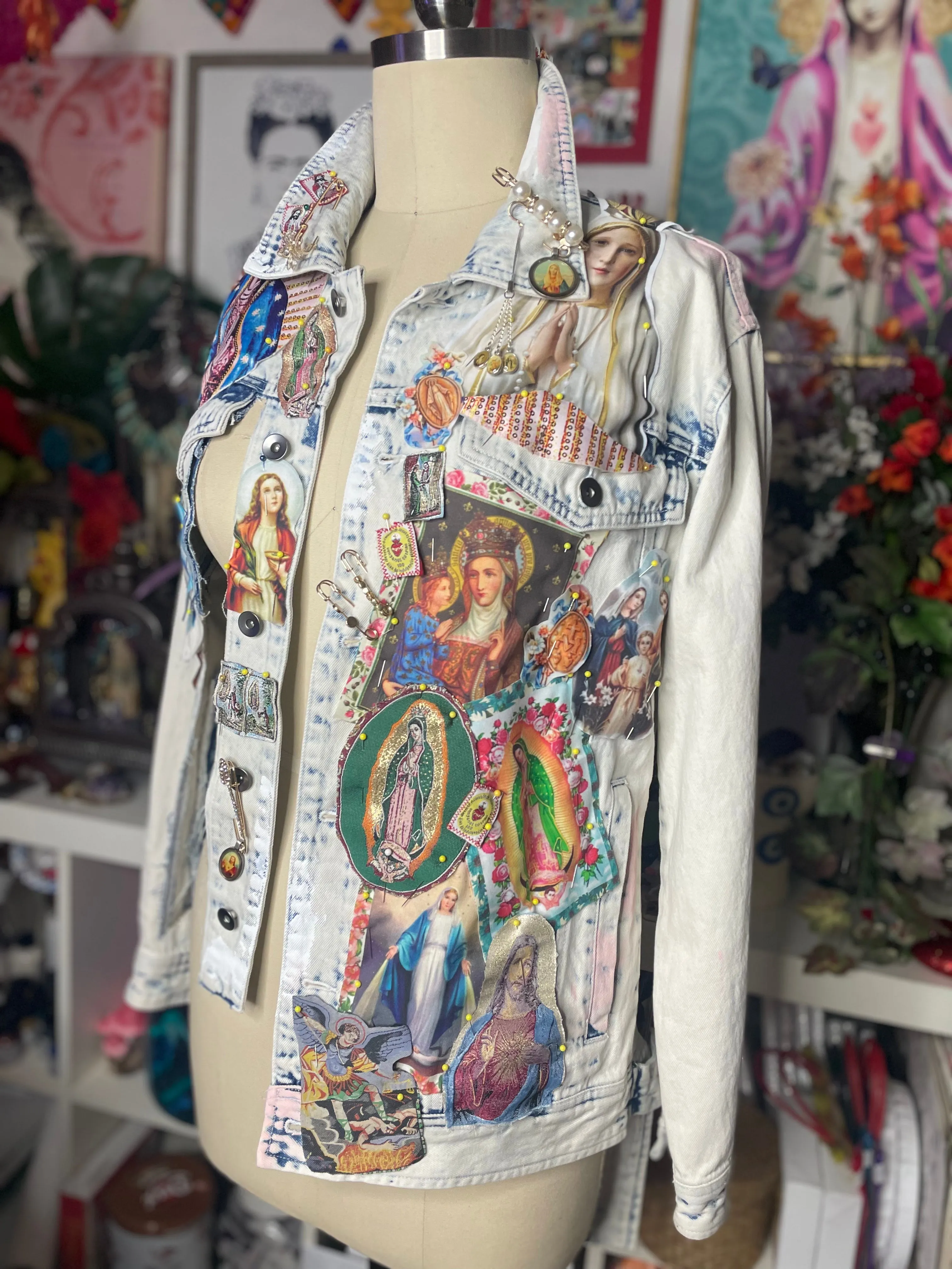 Blessed all over Denim Jacket