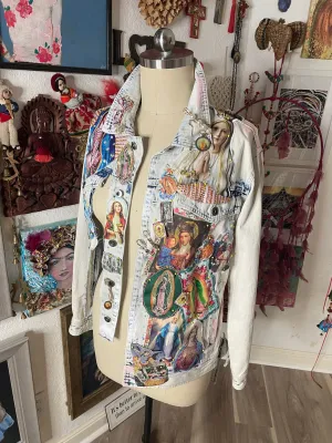 Blessed all over Denim Jacket