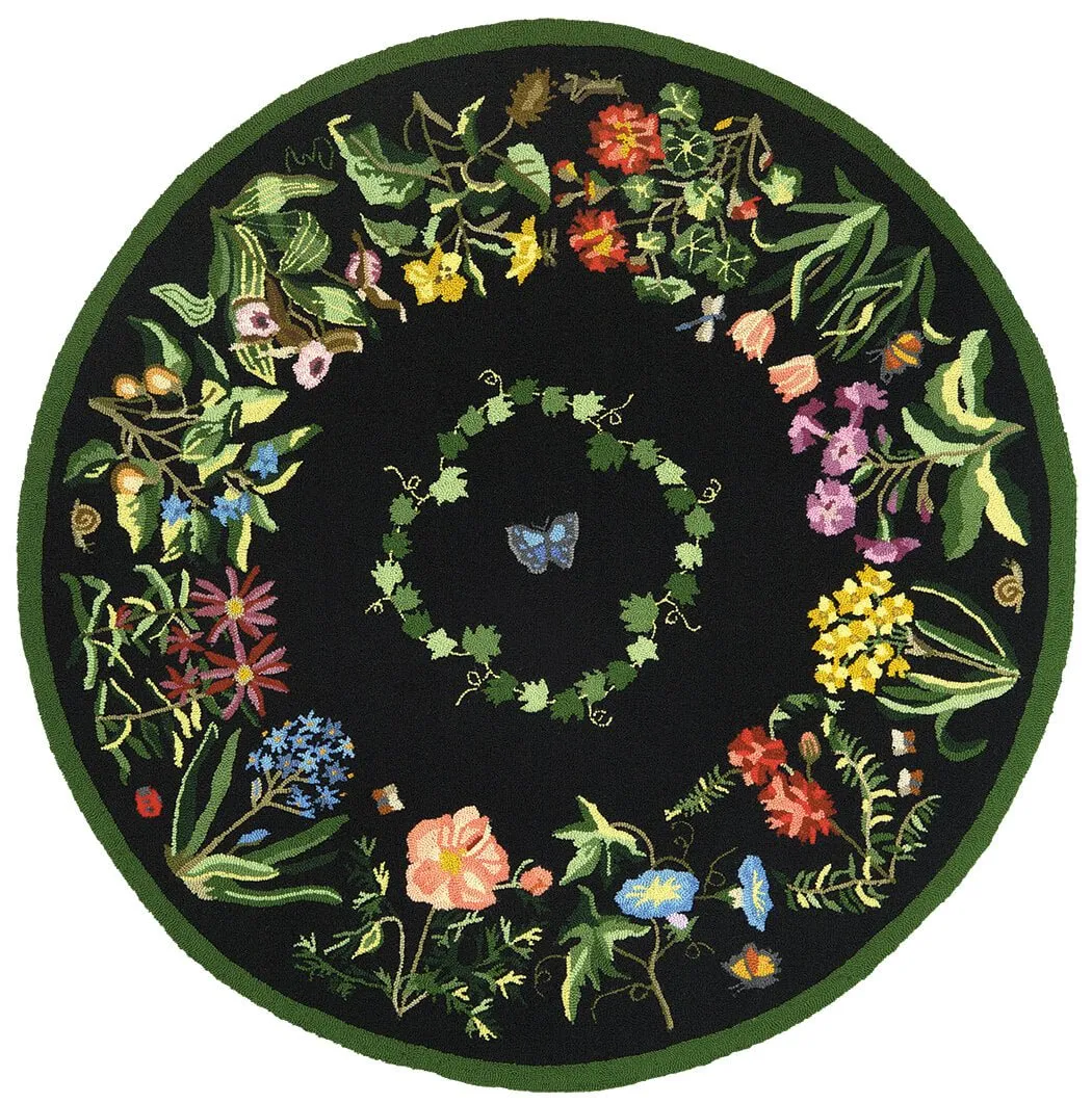 Botanical 5' Round Black