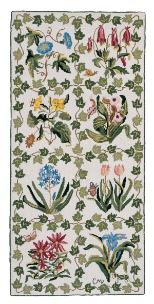 Botanical Grid Runner White