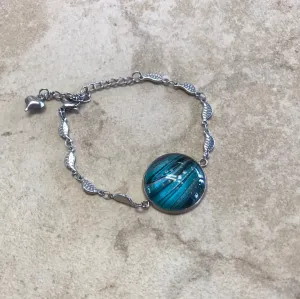Bracelet - Hand Painted w/ Leaf Chain