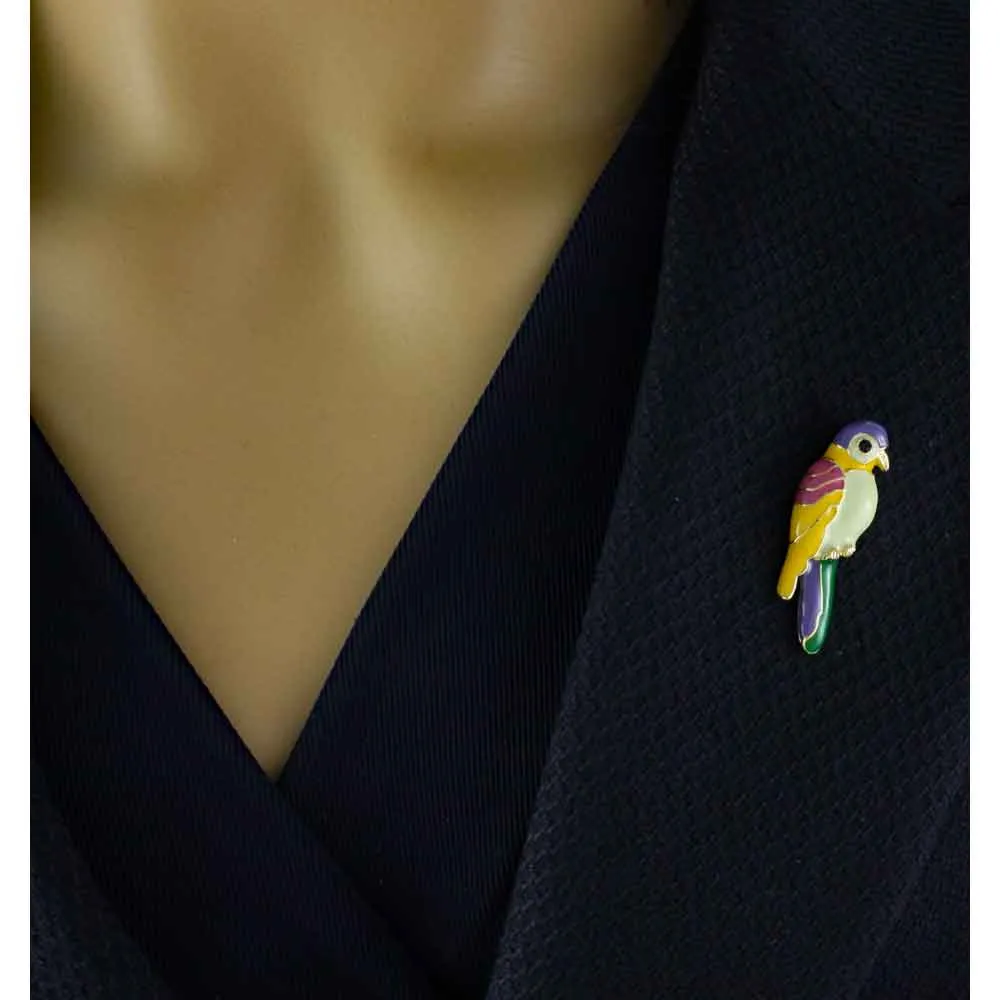 Bright Colorful Enamel Parrot Lapel Tac Pin - SPA401