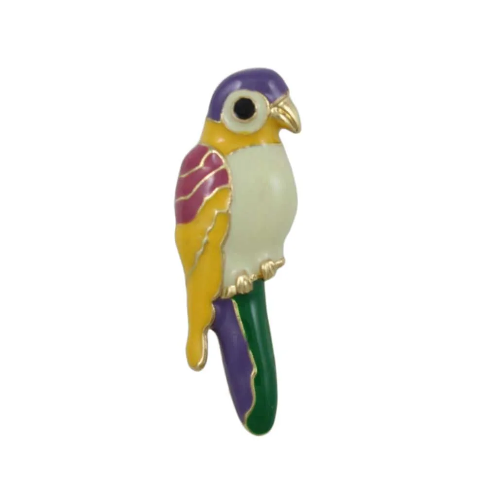 Bright Colorful Enamel Parrot Lapel Tac Pin - SPA401