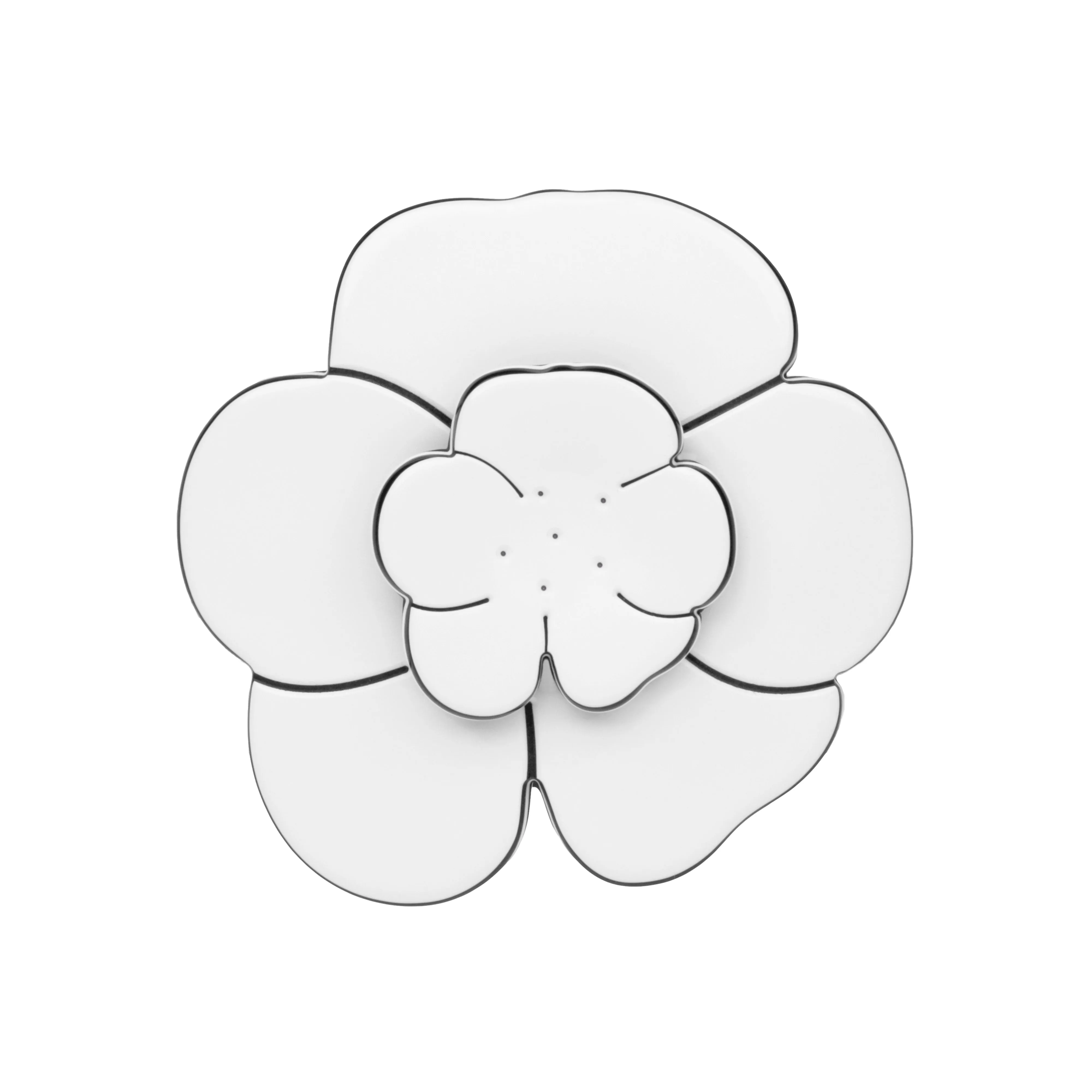 Camelia Medium White Brooch