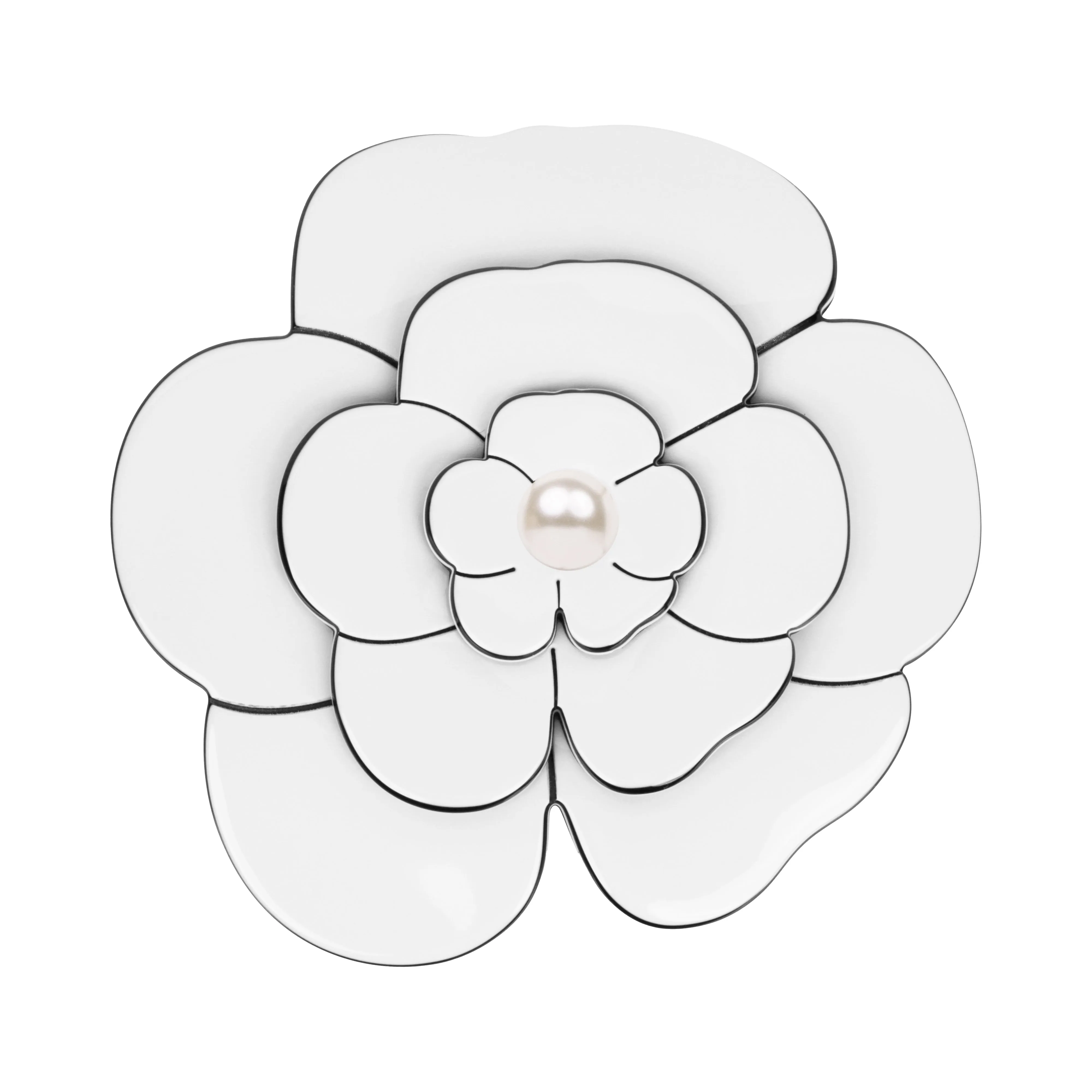 Camellia Large Pearl White Brooch