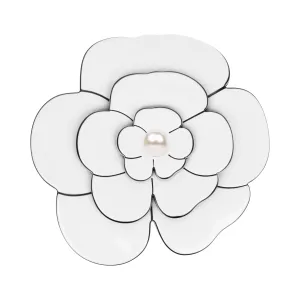 Camellia Large Pearl White Brooch
