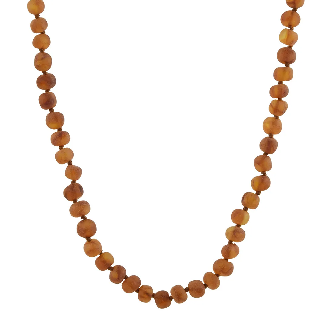 Canyon Leaf - Raw Cognac Amber Necklace