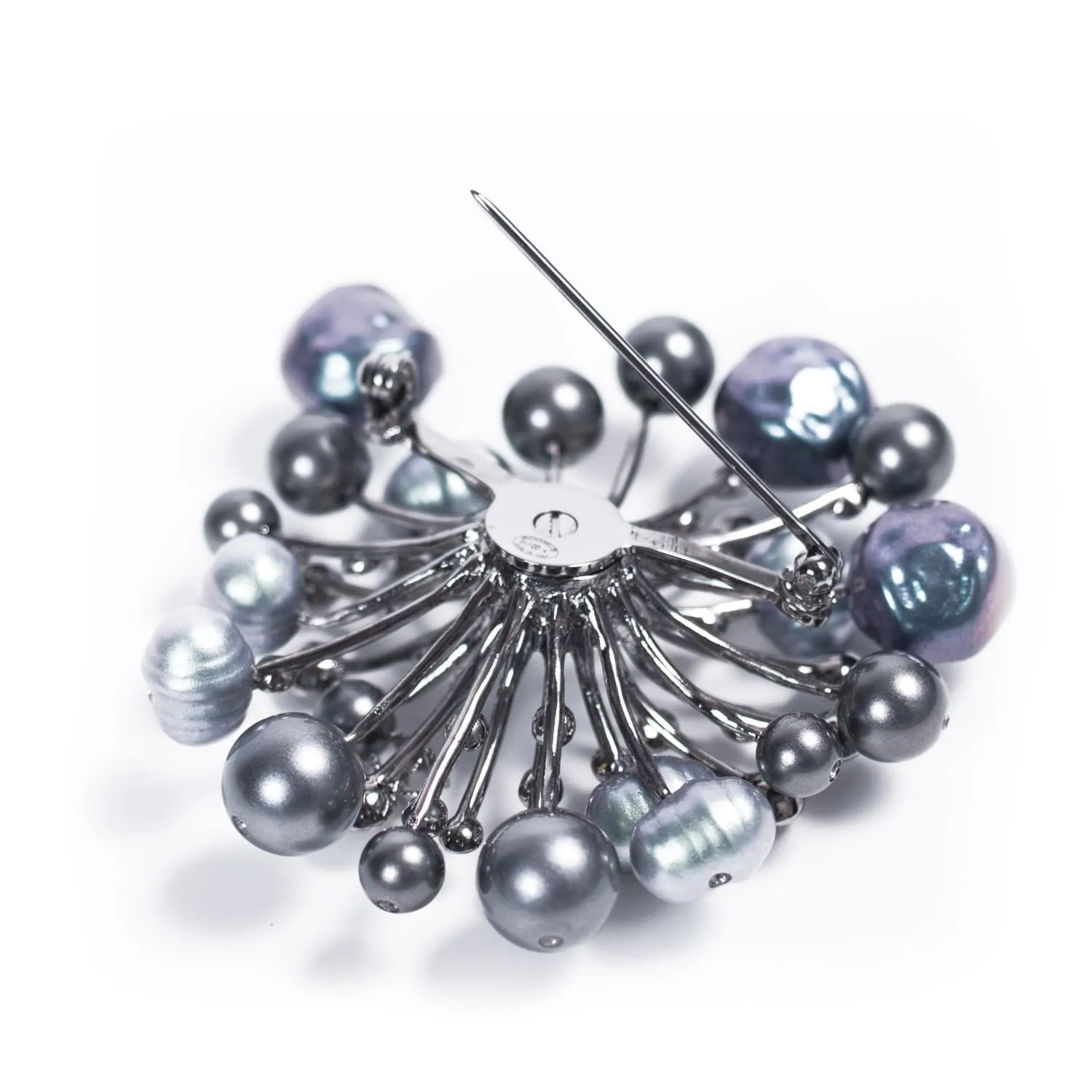 Chanel Gunmetal Crystal Brooch