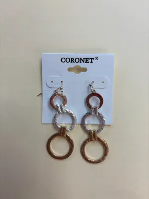 CJ - Hammered 3 Circle Dangle Earring