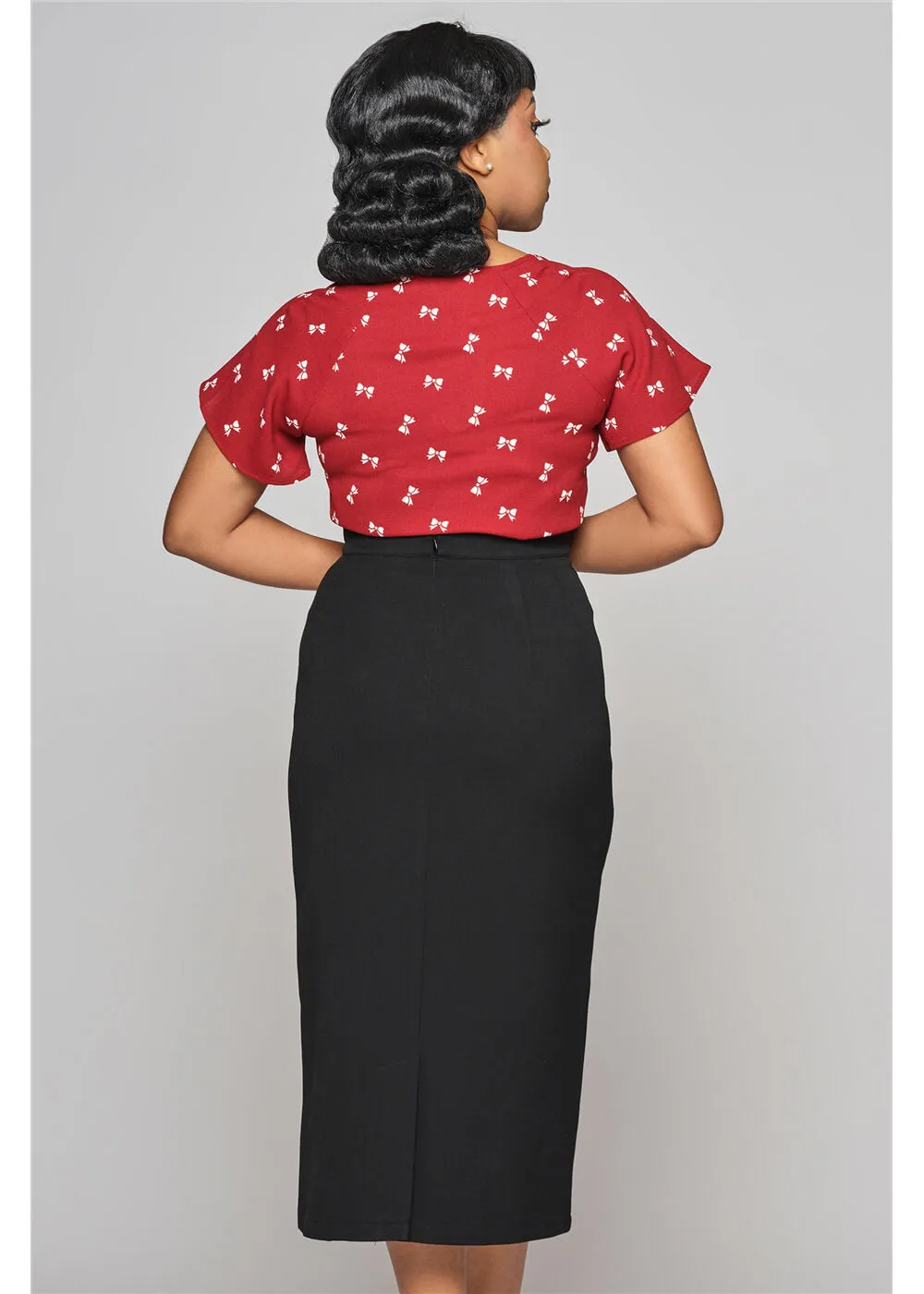 Collectif Posey 50's Pencil Skirt Black