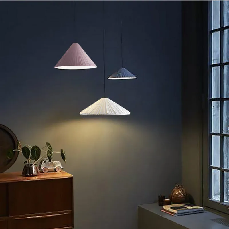 Colorful Bamboo Hat Pendant Lamp