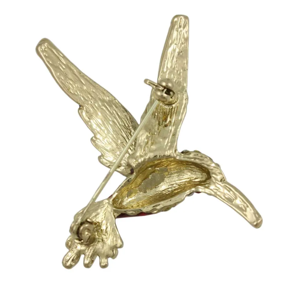 Colorful Enamel and Crystal Hummingbird Brooch Pin - RAP157