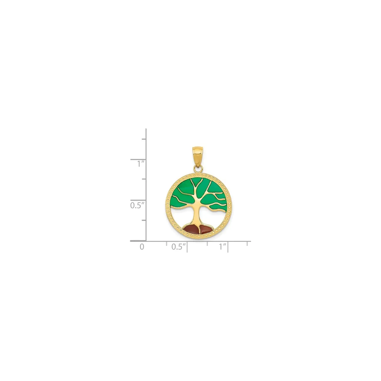 Colorful Tree of Life Medallion Pendant (14K)