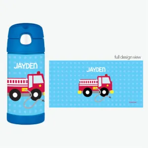 Cool Fire Truck Personalized Thermos Bottle