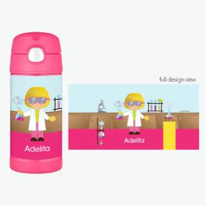 Cool Scientist Girl Personalized Thermos Bottle