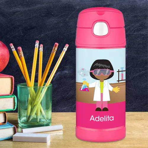 Cool Scientist Girl Personalized Thermos Bottle