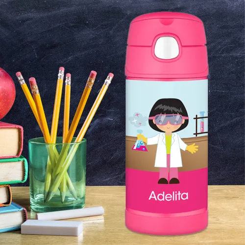 Cool Scientist Girl Personalized Thermos Bottle