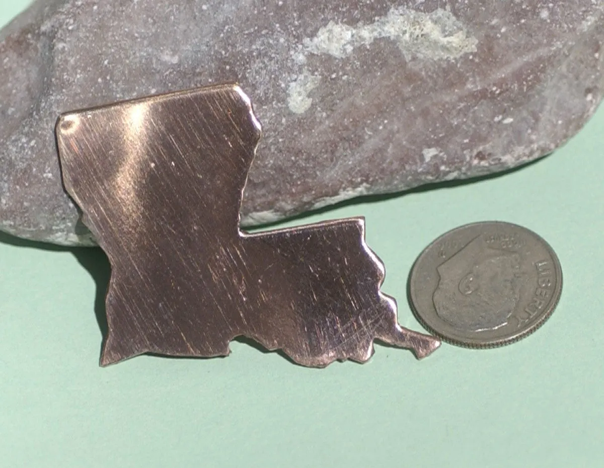 Copper Louisiana State Blanks Cutout for Metalworking Copper 100% for Enameling Metalworking Charm - Jewelry Supplies