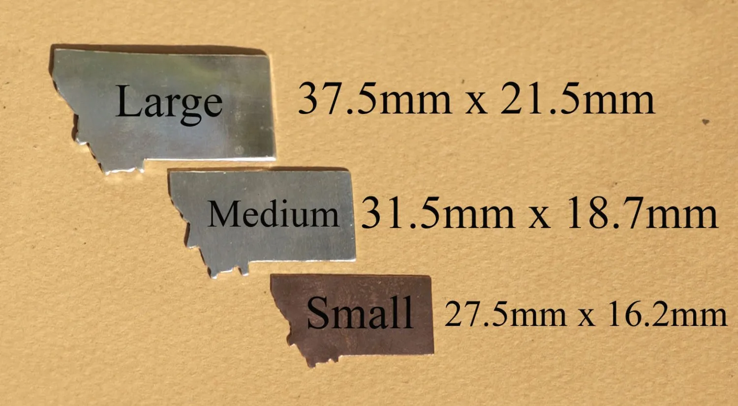 Copper Small Montana State Blanks Cutout for Enameling Metalworking Stamping Texturing Soldering Charm - 6 Pieces