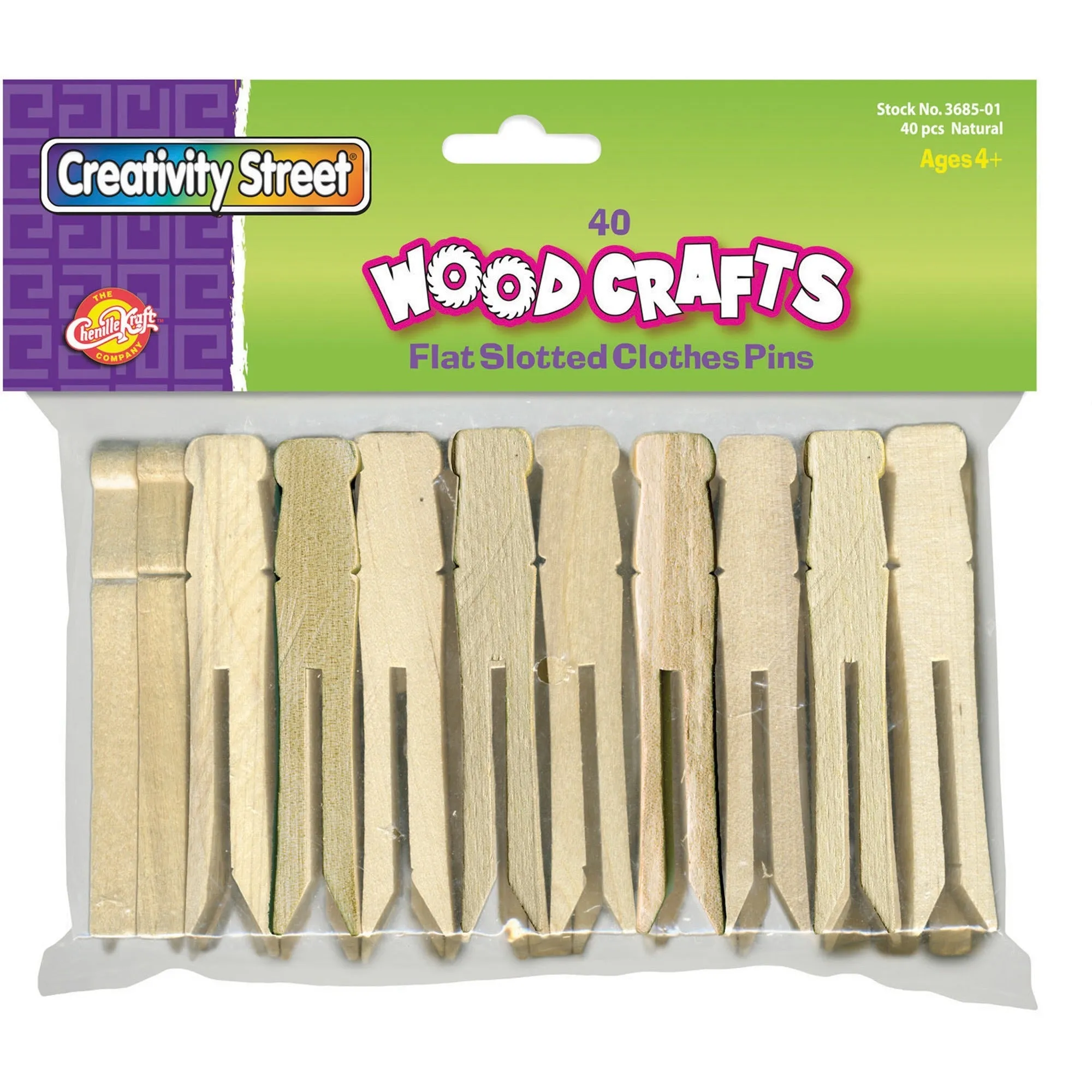 Creativity Street Flat-Slotted Clothespins