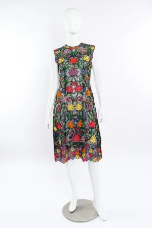 Crochet Lace Beaded Floral Dress