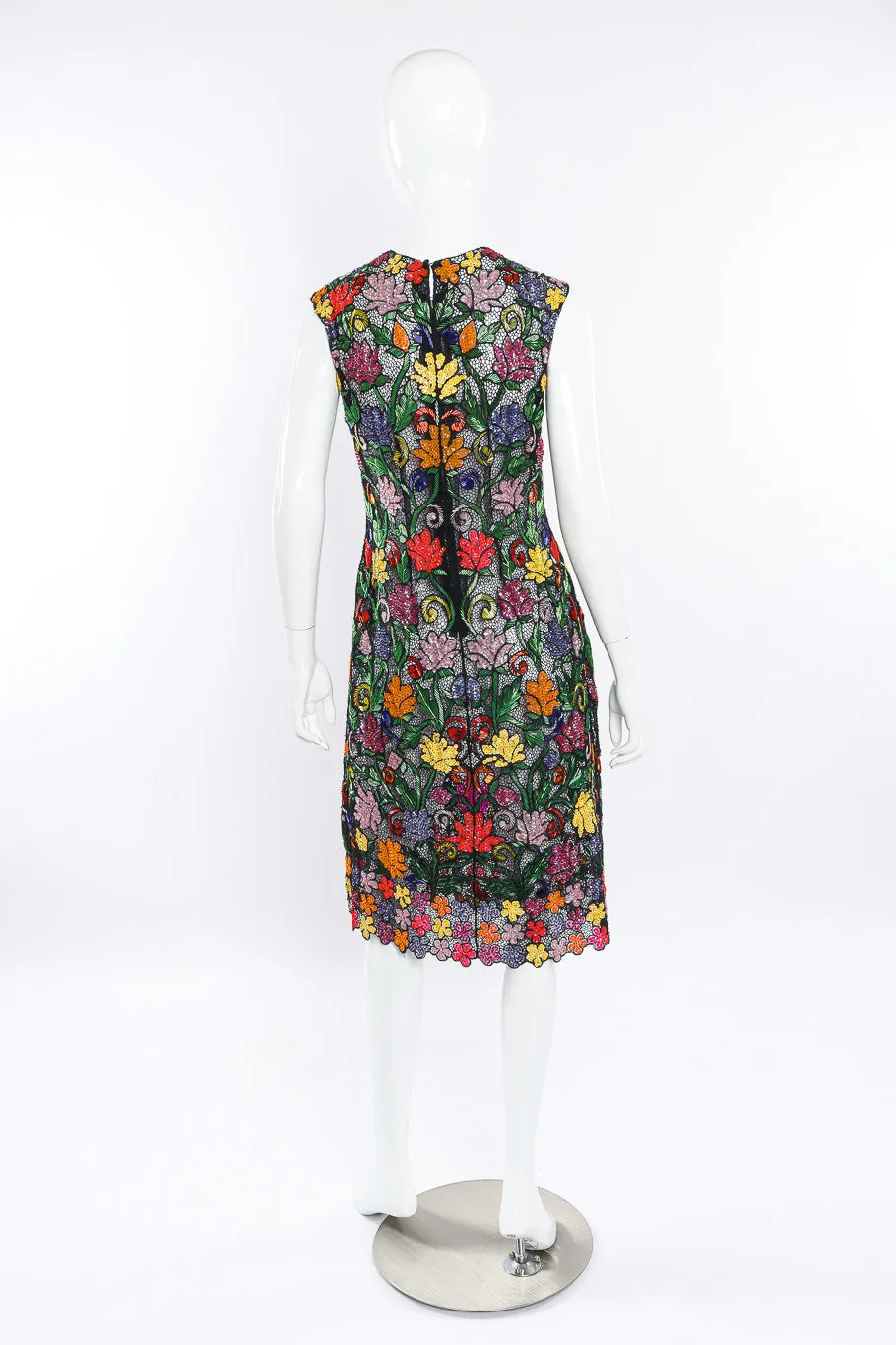 Crochet Lace Beaded Floral Dress