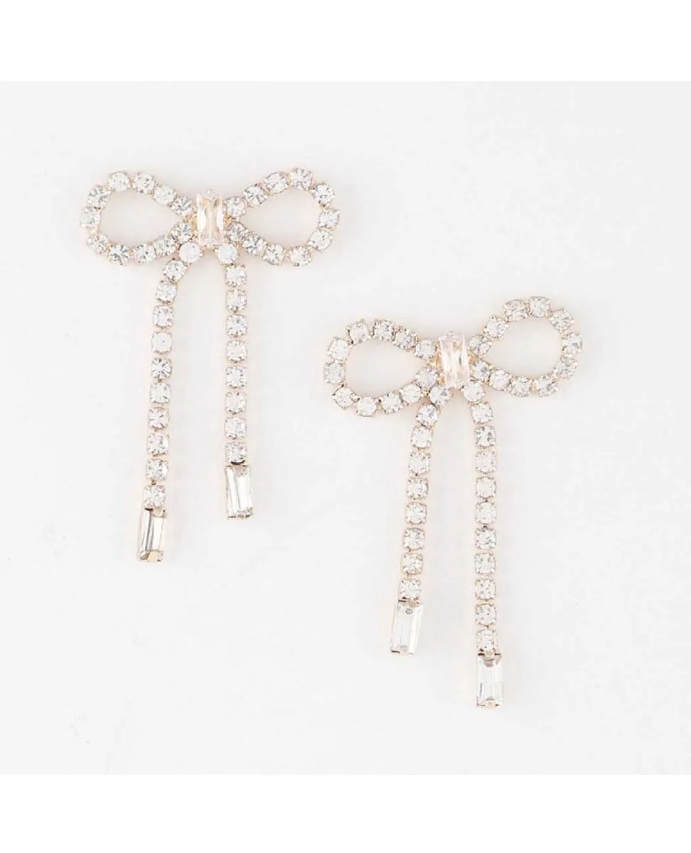 Crystal Bow Gold Hat Pin