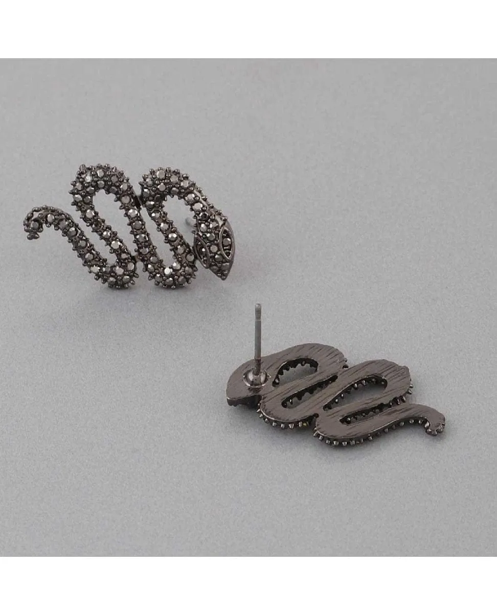 Crystal Snake Black Hat Pin