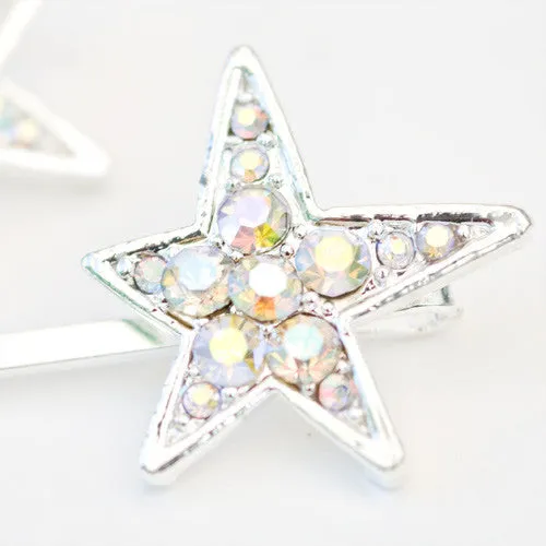 Crystal Star Bobby Pins - Pair