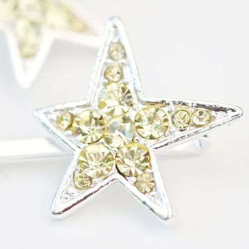 Crystal Star Bobby Pins - Pair