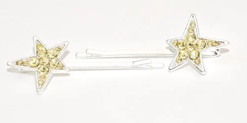 Crystal Star Bobby Pins - Pair